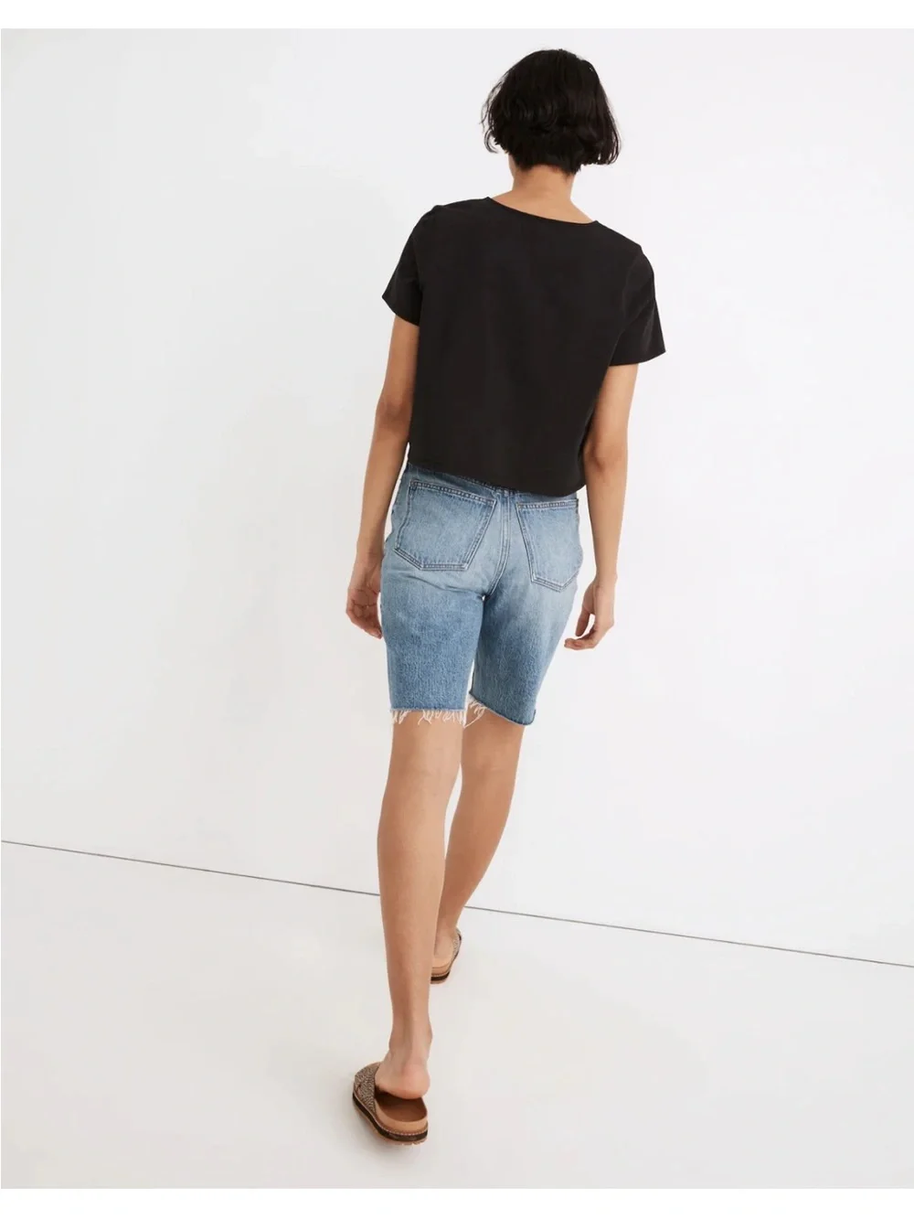 Madewell high-rise long denim shorts